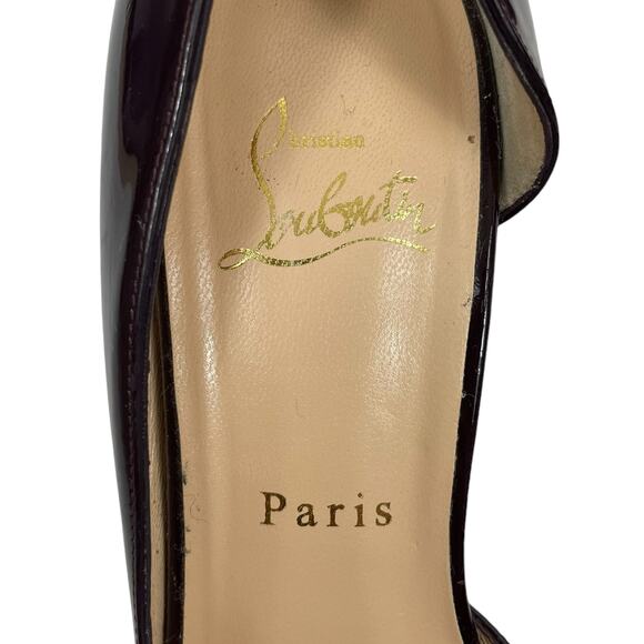 Christian Louboutin Iriza 70mm Half d'Orsay Pumps Dark Red Size 38.5 - Picture 12 of 13